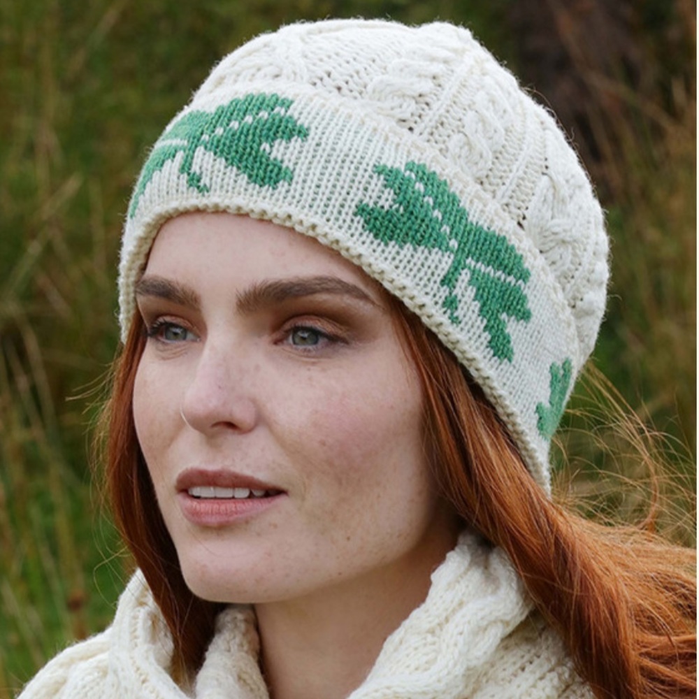 Shamrock Wool Beanie by Blarney Woolen Mills